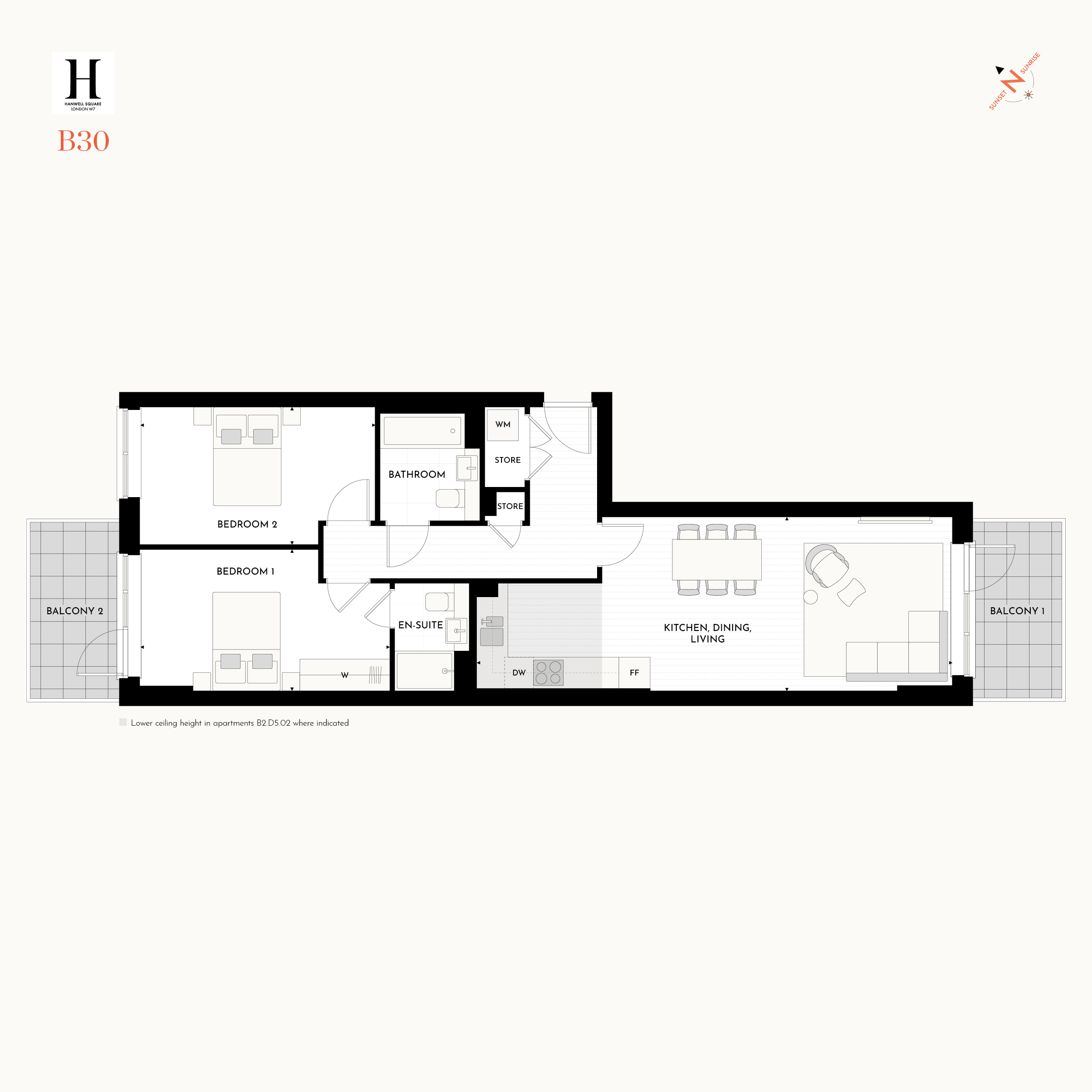 Floorplan for B2.D4.04 at Hanwell Square, Fourth